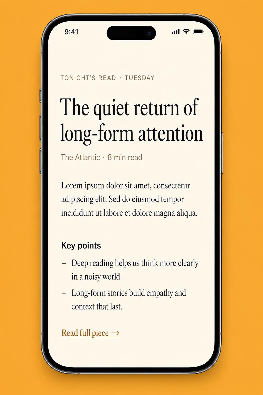 My Daily Read app mockup