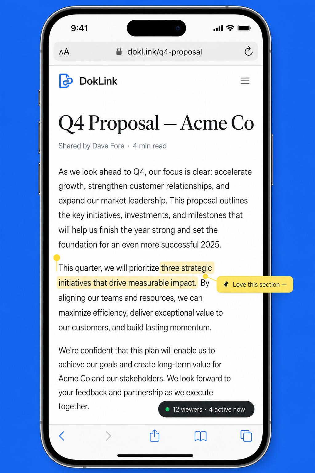 DokLink app mockup