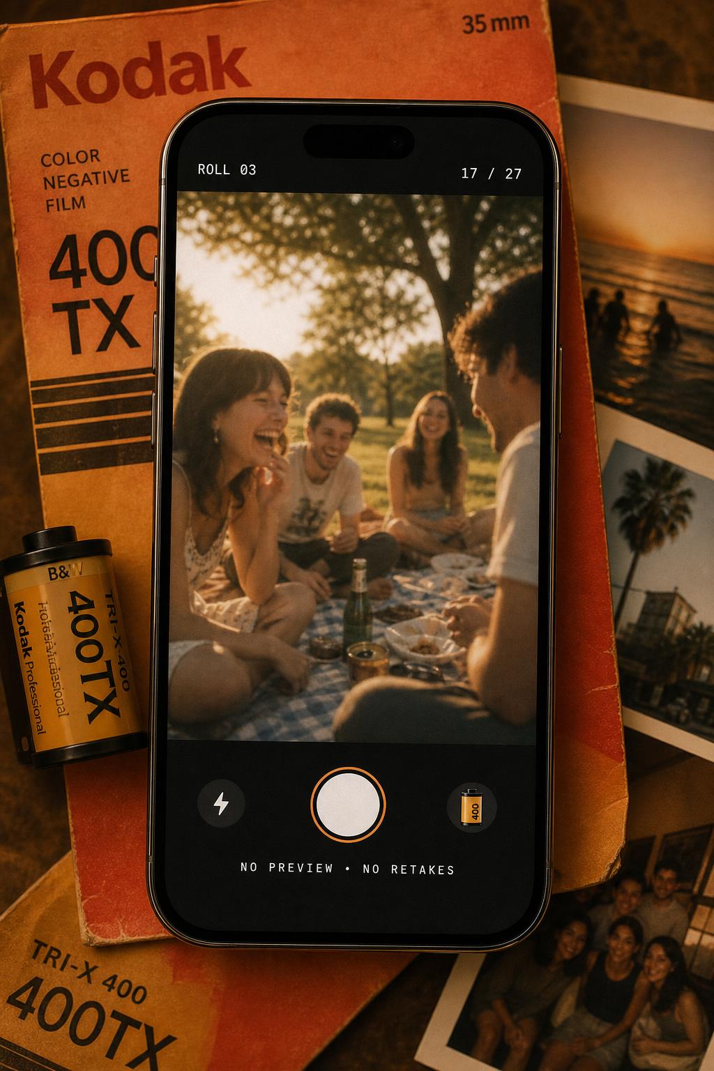 Retro Disposable Camera app mockup